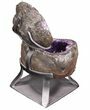Amethyst Jewelry Box Geode On Stand - Gorgeous #94319-4